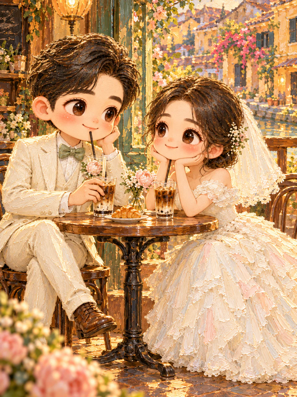 Album ảnh mở trên sân khấu, khách lướt từng ảnh