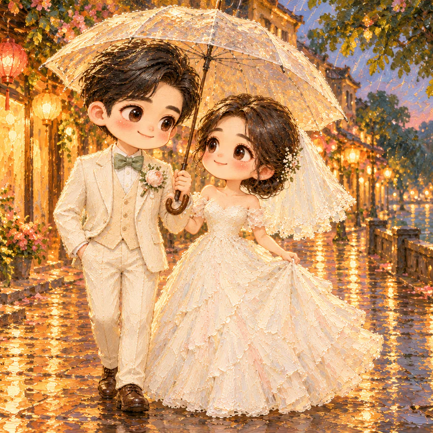 Cầu hôn bên hồ lúc hoàng hôn, một ảnh trong album mẫu